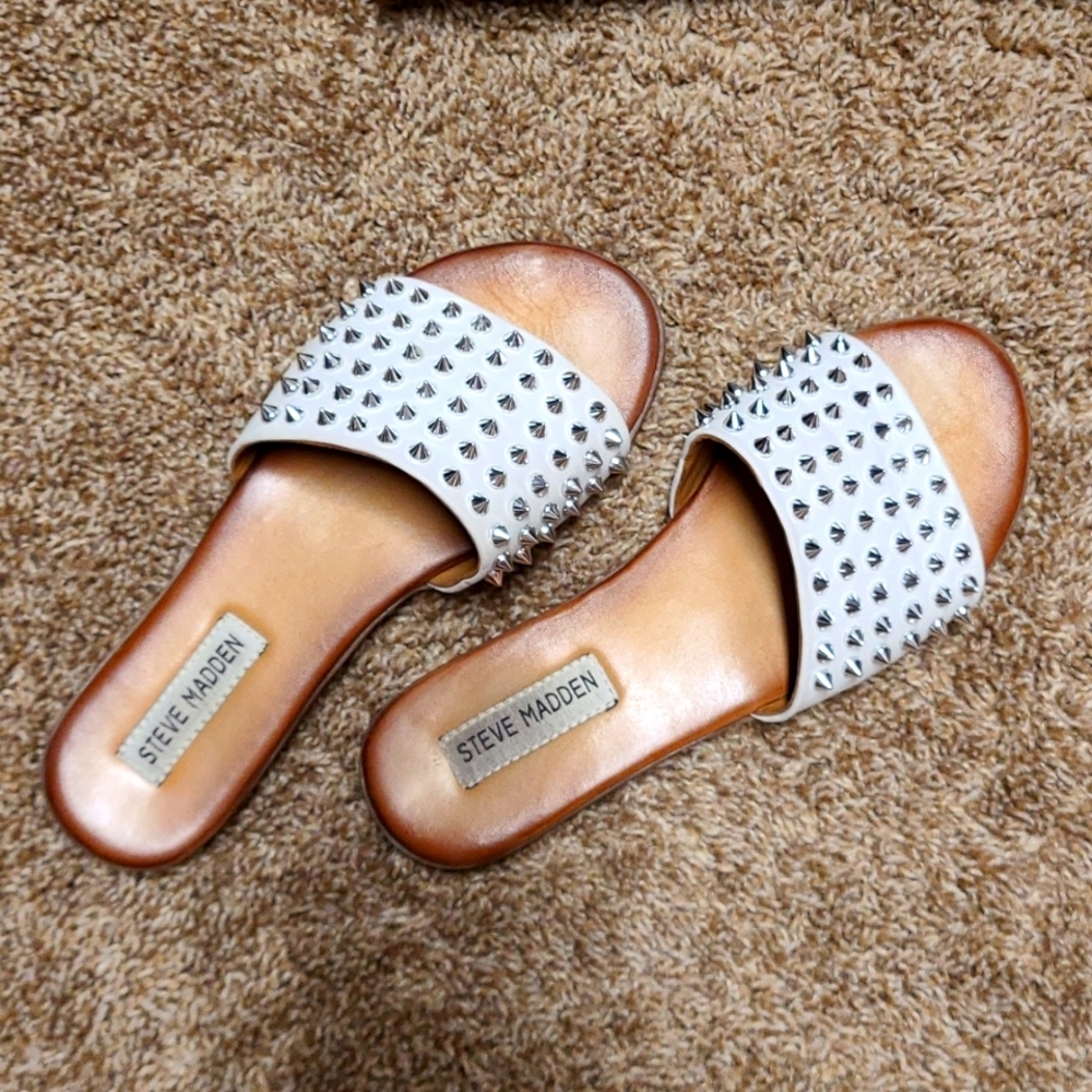 Steve Madden studded slides